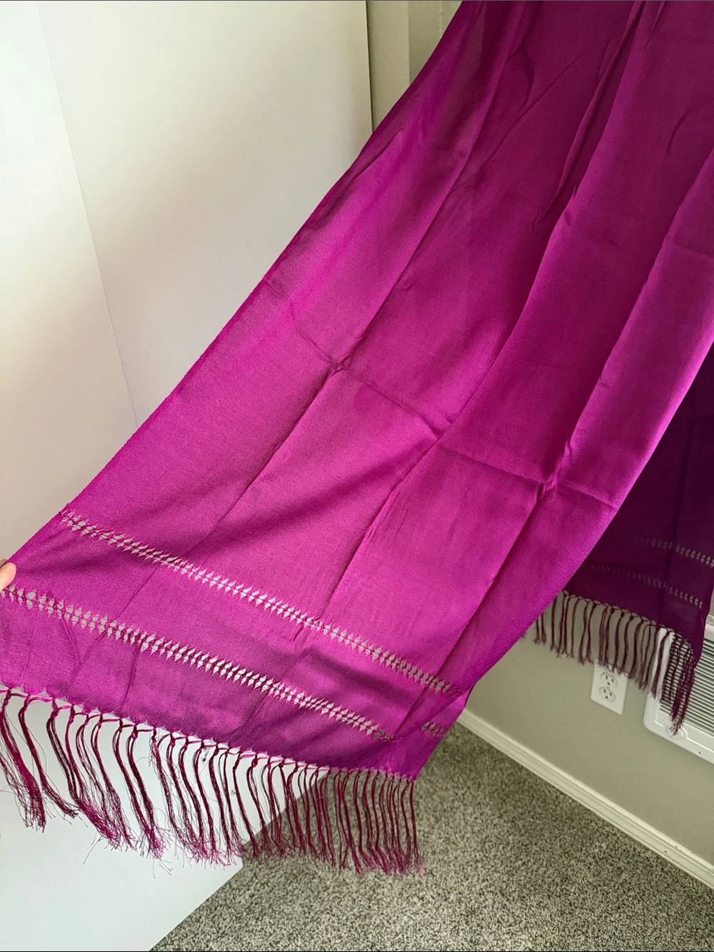 Women’s Fuchsia Fringe scarf/shawl